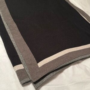 Fraas Scarf Company Black and Grey Colorblock Ruana Wrap